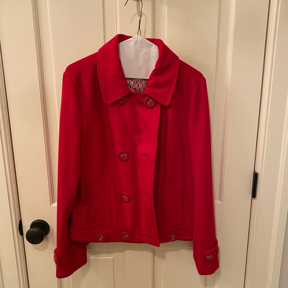 Tulle Red Peacoat